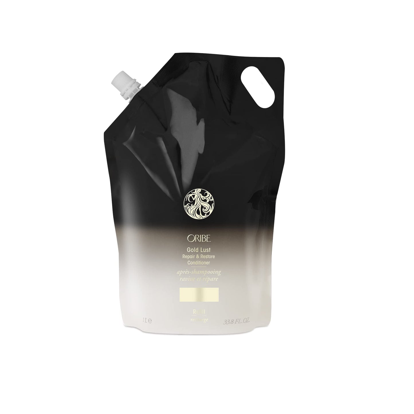 Oribe Gold Lust Repair & Restore Conditioner - Repairs & Prevents Damage - Strengthens & Moisturizes Dry Strands - Helps Reduce Split Ends - For Damaged Hair - 33.8 oz (Liter Refill)