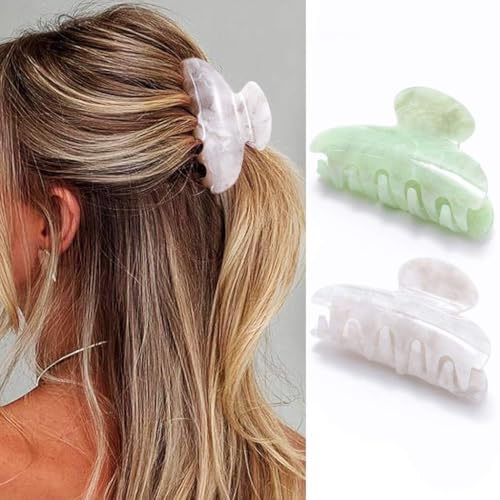 CAKURE Claw Clips Acrylic Hair Clips Medium Claw Clip Hair Accessories for Women (Pack of 2)