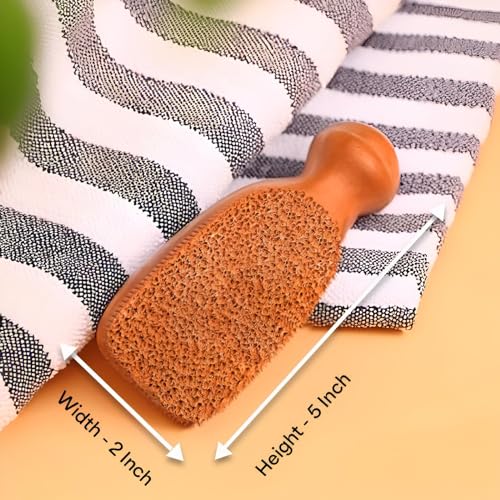 Pumice Stone for Feet - 2-Sided Terra Cotta Foot Scrubber, Professional Exfoliating Clay Stone for Feet Hands Body Care - Pumice Stone for Feet Callus Remover, Brown