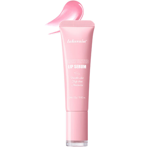 TEEROVA Tinted Lip Serum, High Shine Hydrating Lip Serum with Pluming Polypeptides, Glossy Finish (#5 Cool Pink)