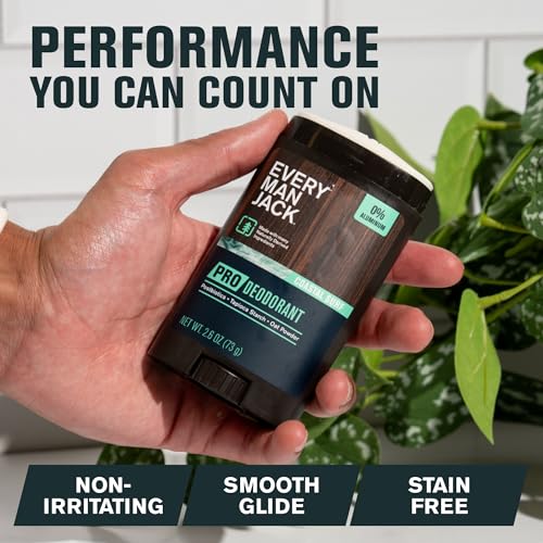 Every Man Jack Men's Pro Deodorant - 48-Hour Odor Defense Blend - Aluminum Free - Contains Postbiotics, Tapioca Stach & Oat Powder - Coastal Surf Scent - 2.6 oz - 1 Pack