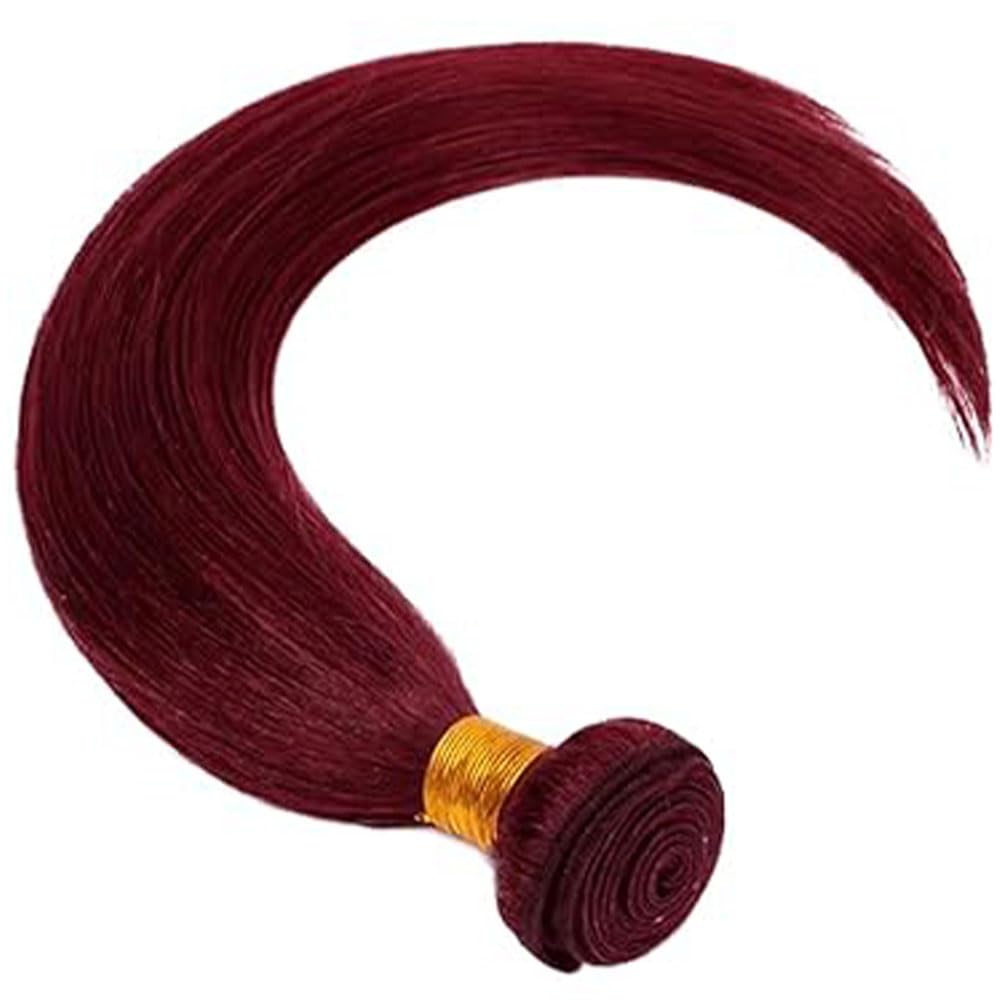 99J Bundle Human Hair Burgundy Human Hair Bundles Straight 1 Bundle Color 99J 28 Inch 100G/PC Unprocessed Brazilian Virgin Double Weft Hair Extension
