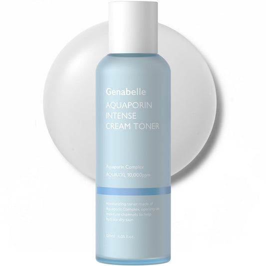 Genabelle Aquaporin Intense Cream Toner | Milky Glow Essence with Ceramide, Panthenol, AQUAXYL for Soothing Moisture, Non-Sticky Formula - Dermatologist Tested - 4.05 fl.oz