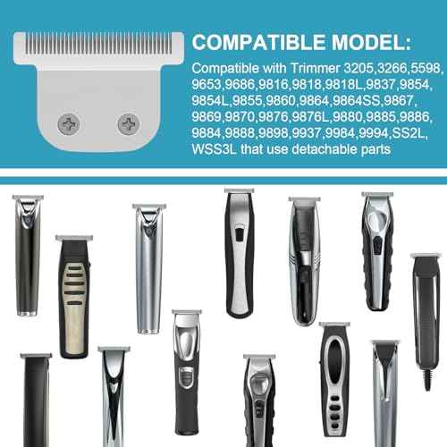 T-Blade Detachable Replacement blades Compatible with Wahl Trimmers 9864/9864SS/9686/9818A/9854L/9876L/9854 /WSS3L/SS2L etc. (1 Pack)