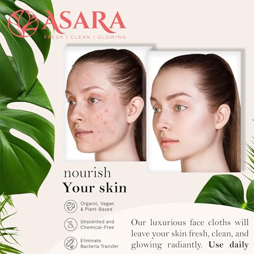 Clean Face Towels Disposable XL Facial Wipes | Add Water As a Makeup Remover | Sensitive Skin Face Towels | Organic Vegan Biodegradable - Clean Daily Towelettes (200 Count) | by Asara