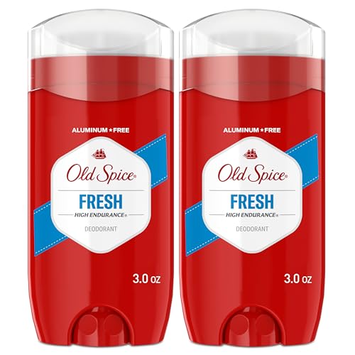Old Spice Aluminum Free Deodorant For Men, High Endurance, 24/7 Sweat Defense & Odor Protection, 24/7 Freshness & Lasting Scent, Fresh Scent, 3.0 oz (Pack of 2)