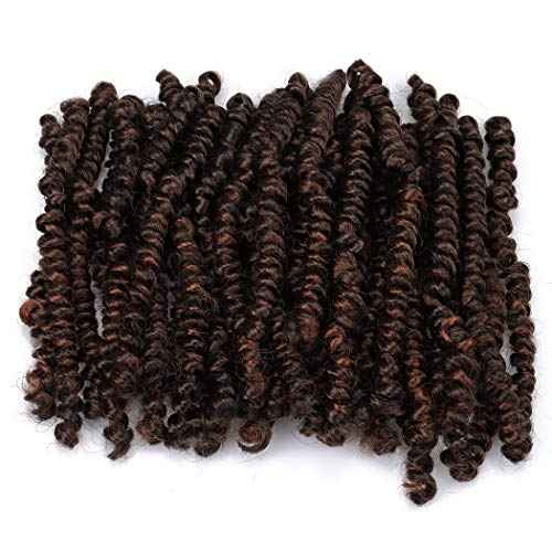 Dorsanee Short Bob Spring Twist Crochet Hair 6 Inch 6 Packs Pre-twisted Cute Spring Twists Curly Crochet Braids Pre Looped Mini Passion Twists Fluffy Twist Synthetic Hair Extensions (6 Inch,T30#)