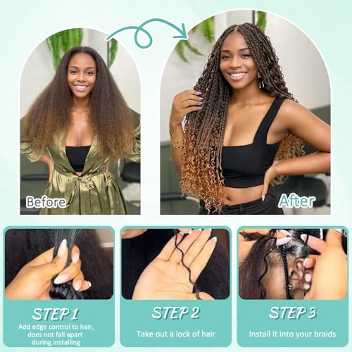 Human Braiding Hair 150g 14 Inch 6 Bundles/Pack Human Hair Braiding Hair No Weft Deep Wave Bulk Human Hair for Braiding Hair Extensions for Boho Braids Wet and Wavy P4/27#