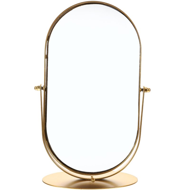 Zerodeko Retro Metal Makeup Mirror 11.22X5.90X3.93In Single-Sided Vanity Mirror Portable Desktop Cosmetic for Dressing Table Bathroom Use