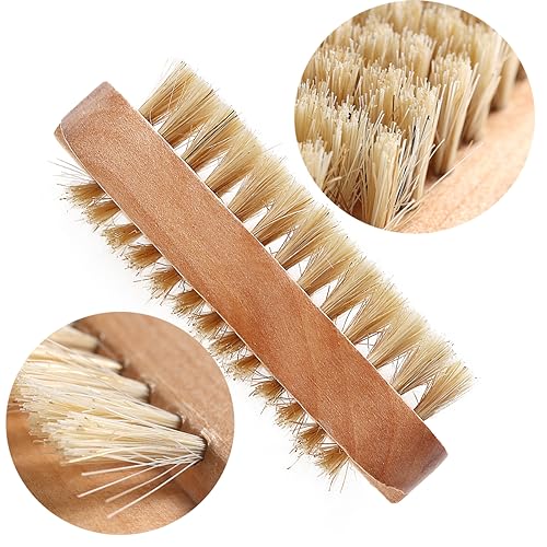 Nail Brush For Cleaning Fingernails, 2Pcs Bamboo Brush For Nail Scrubber, Flexible Bristle Finger Nail Brush To Clean Under Nails Dirt, Nail Scrub Brush Toenail Brush For Kids And Women (2pcs brush)