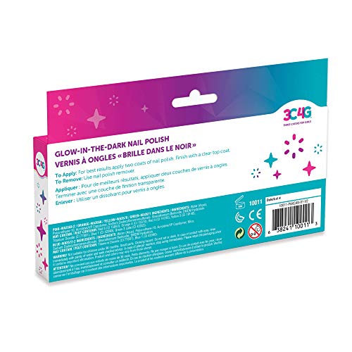 3C4G Glow in The Dark Nail Polish Set for Girls & Teens - 5 Vibrant, Non-Toxic, Fun & Safe Nail Polish Kit for Kids Ages 8+ - Perfect for Sleepovers, Parties, & Gifts by Make It Real