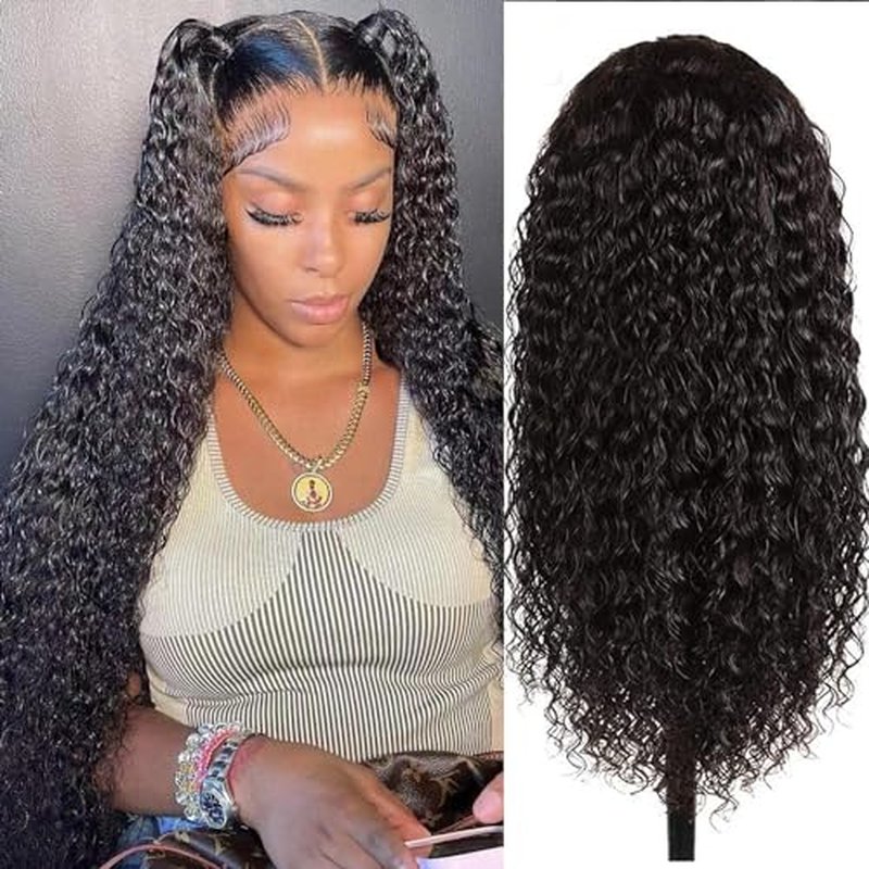 Glueless Wigs Human Hair Pre Pluck 180% Density 13x4 Wet and Wavy Water Curly HD Lace Front Wigs Human Hair Pre Pluck with Baby Hair Wigs for Black Women (28inch£©