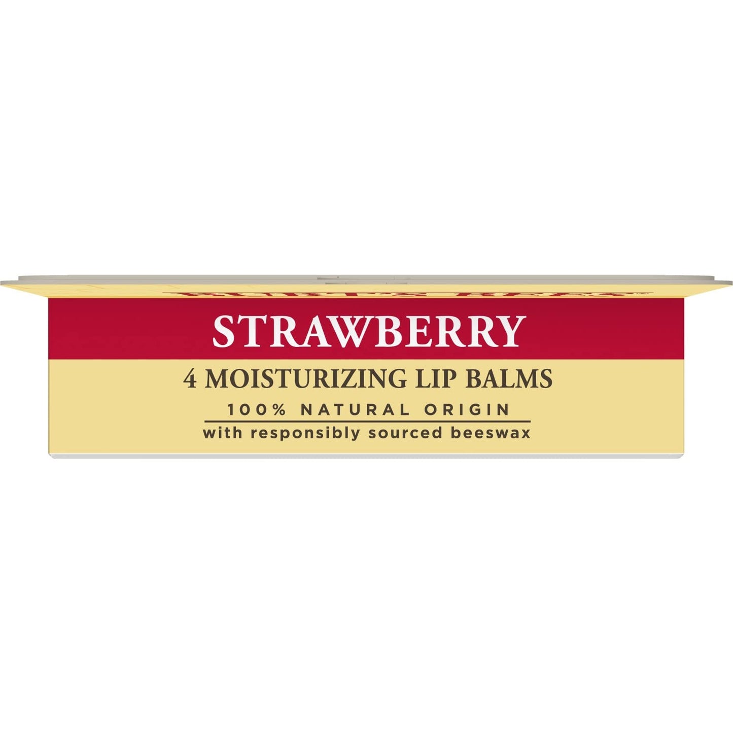 Burt's Bees Natural Strawberry Lip Balm - Moisturizing Beeswax Formula | 4 Tubes
