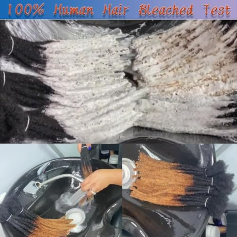 0.4cm 18 Inch Human Hair Dreadlock Extensions 30 Strands Loc Extensions Real Human Hair Natural Black for Women Men Kids Full Handmade Permanent Human Hair Locs Can Be Dyed and Bleached