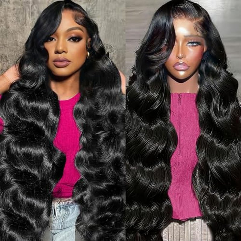 Body Wave 13x6 Lace Front Wigs for Women Human Hair Pre Plucked 220% Density Body Wave HD Lace Frontal Glueless Wig Human Hair Natural Black Wig with Baby Hair 22Inch