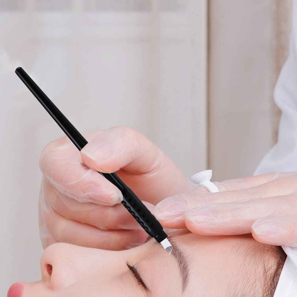ALIWOD Disposable Manual Microblades Pen,12 Pin,12F,10 Pack, 0.25mm (12 sloped Needles) For Eyebrow Lip Makeup Microblading Supplies (Disposable Pen-12 sloped Needles)