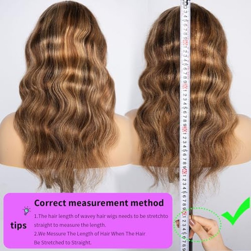 #4/27 Ombre Highlight Lace Front Wigs Human Hair Pre Cut 5X5 Glueless Honey Blonde Body Wave Wigs for Women Pre Plucked with Baby Hair Lace Closure wig 200% Density £¨20inch£©
