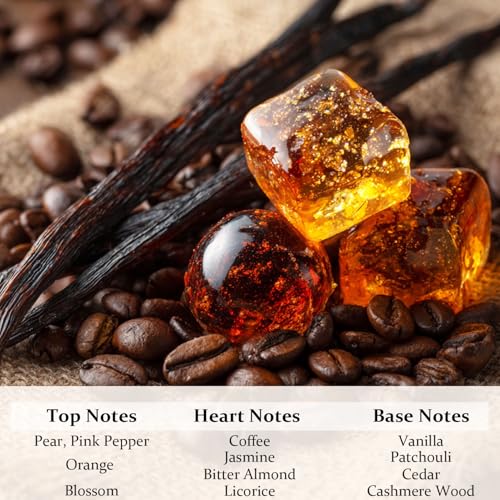 Amber Vanilla Perfume for Women, Coffee Scented Fragrance with Warm Amber & Sweet Vanilla Notes, Long Lasting Extrait de Parfum, Advanced Fragrance Travel Size 0.7 oz Eau de Parfum Spray