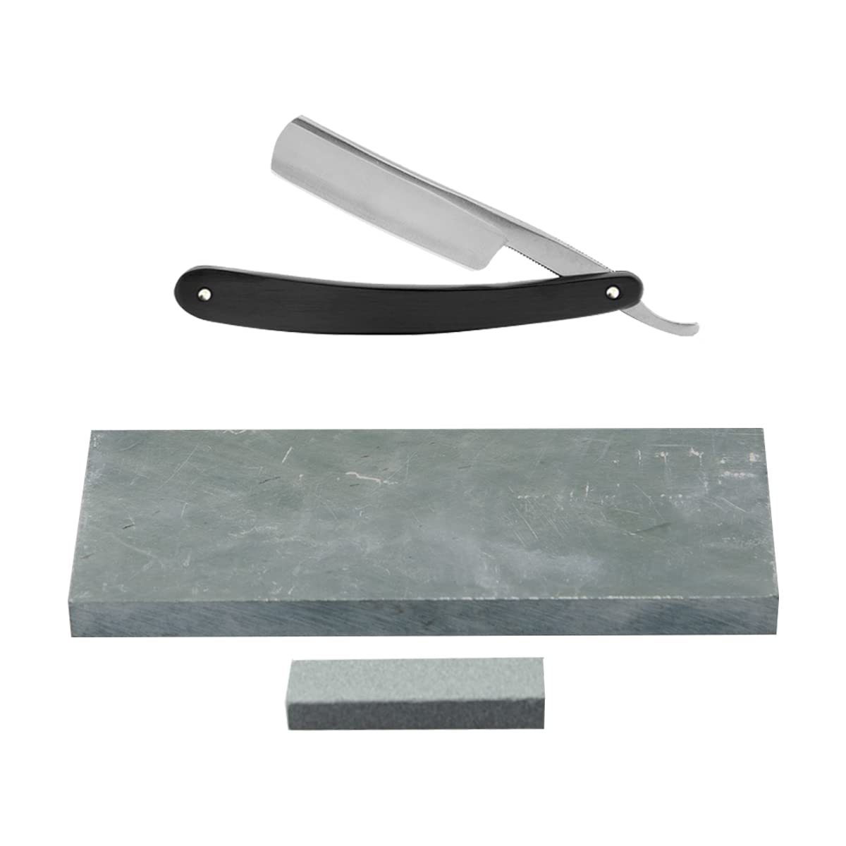Grandslam Shaving Kit - Straight Razor With Leather Strop, Sharpening Stone, Brush, Bowl, Soap - Gift for Men