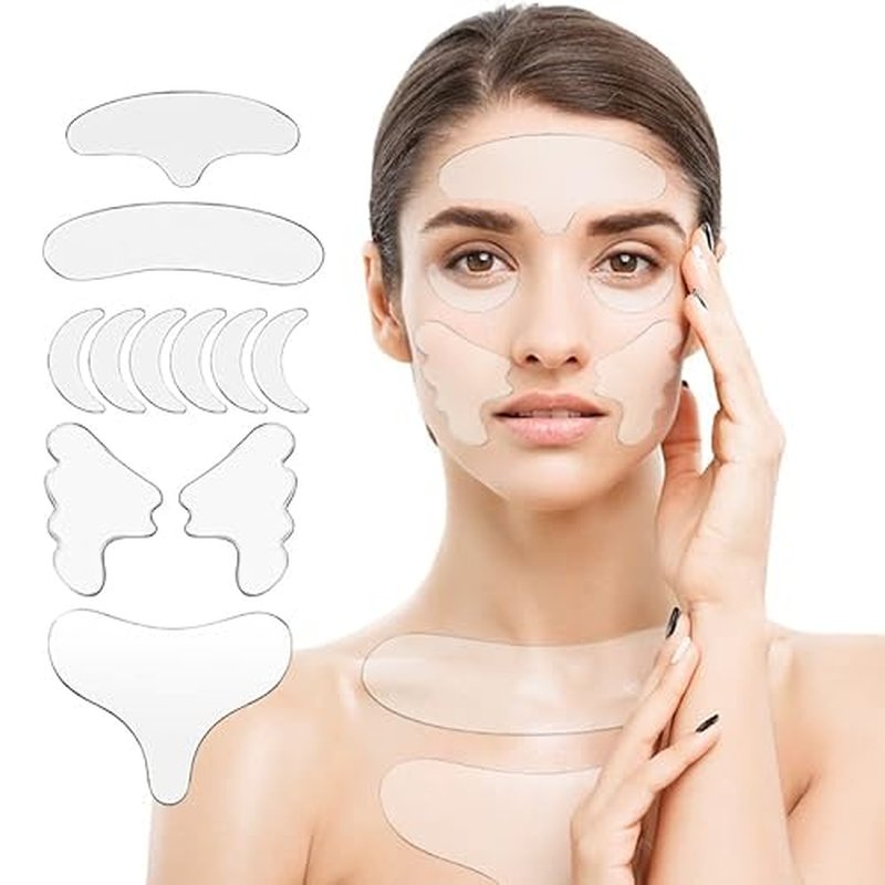 Wrinkle Patches for Face, Neck, Chest, Forehead, Under Eye & Nasolabial Folds ? Reusable Facial Silicone Pads for Anti Wrinkle Treatment, Fine Lines Smoothing, Firming & Hydrating Skincare, 11 Pcs