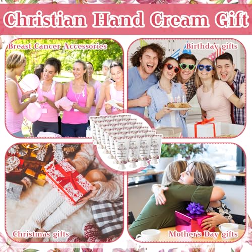 50 Pack Christian Hand Lotion Bulk Gifts for Women Christmas Stocking Stuffers Bible Mini Travel Hand Lotion for Women Church Appreciation(Christmas)