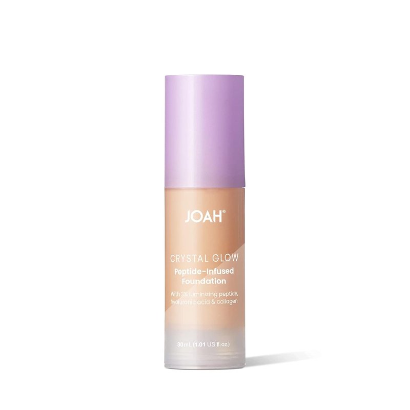 JOAH Crystal Glow Foundation - Peptide-Infused 2-in-1 Korean Makeup with Blurring Primer & Luminizer | 1.01 Oz, Fair Light Cool