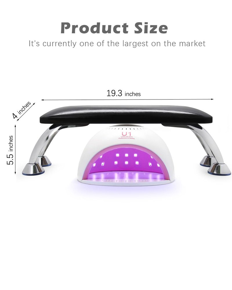 Nail Arm Rest Cushion - Professional Manicure Hand Rest Pillow for Nail Technicians | Black