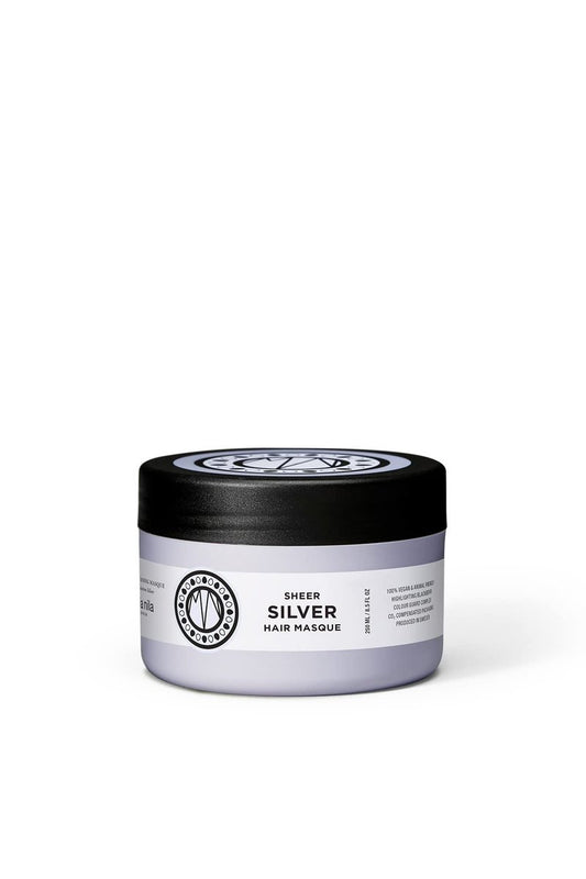 Maria Nila Sheer Silver, Silver/Purple Hair Mask, Neutralizes Brassy Yellow/Golden Shades in Blonde, White & Grey Hairs, Violet Pigments Gives Cool Tone, 100% Vegan & Sulfate/Paraben free, 8.5 Fl Oz