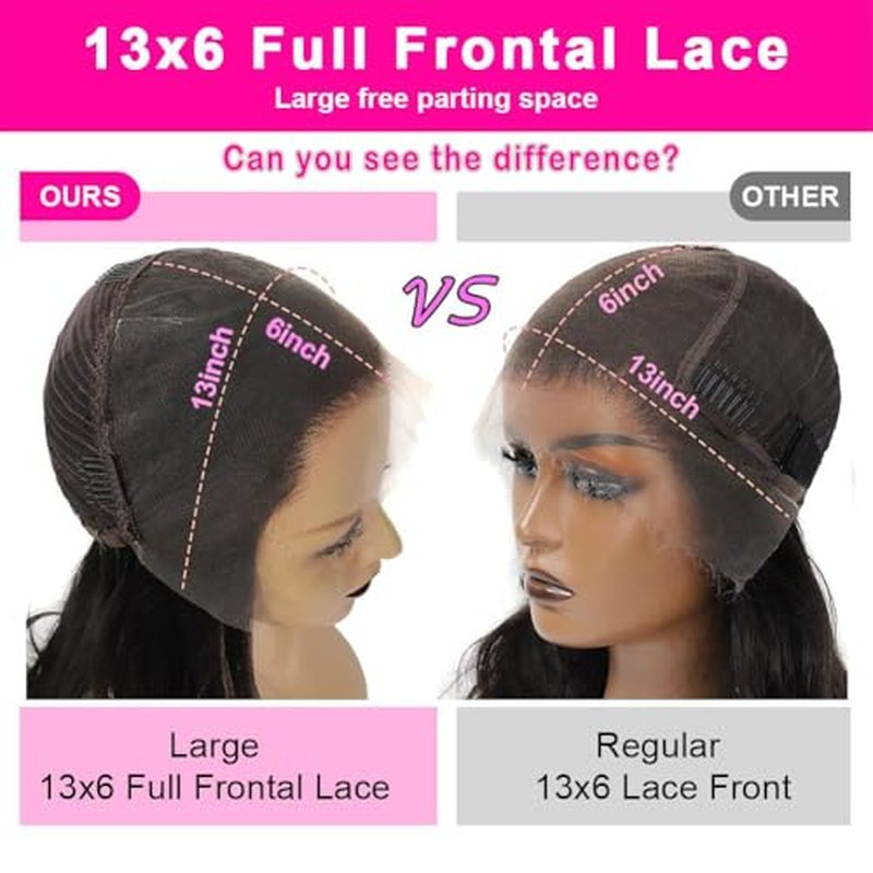 HD Lace Front Wigs Human Hair Pre Plucked Pre Bleached with Baby Hair Ear to Ear 13x6 Lace Frontal Wig 100% Brazilian Unprocessed Virgin Human Hair Wigs for Women 200% Density (26 Inch)