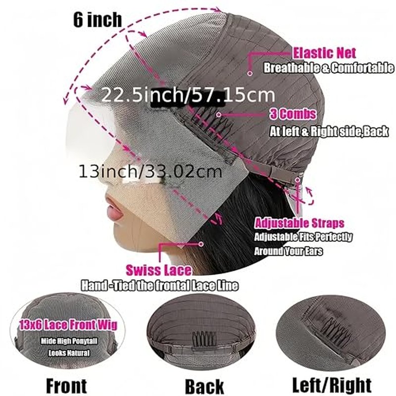 13x6 Lace Front Wigs Human Hair 220 Density Body Wave Lace Front Wigs Human Hair Wigs for Black Women 13x6 HD Lace Frontal Wig Pre Plucked 28 Inch Long Black Wig Body Wave Wig
