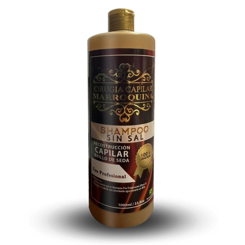 Marroquina Shampoo Sin Sal Sulfato Free | 33.8 oz | Limpiador y Reconstructor Capilar | Alisado y Brillo Capilar| Uso Professional| 100% Original | Chocolate