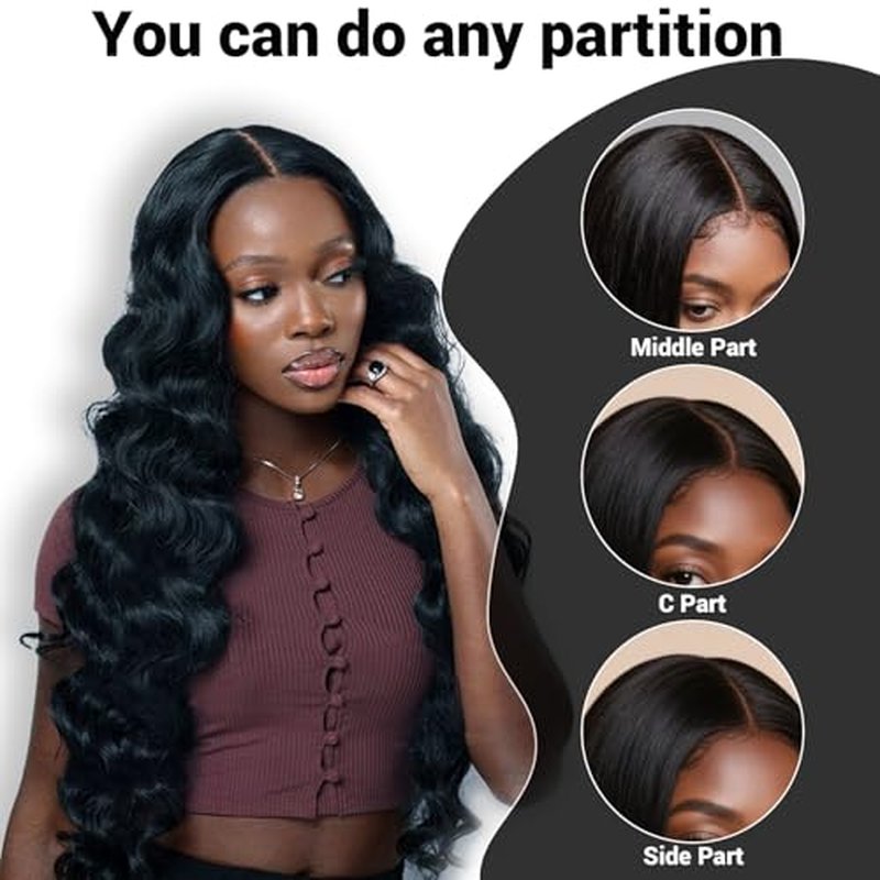 5x5 Closure Human Hair,Silky Skinlike Real Hd Lace Free Part Natural Hairline Clean 100% Human Hair Frontal Pre-Plucked Deep Wave Natural Black 18 Inch
