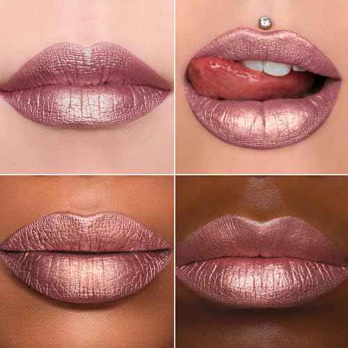 MAKI YIKA 3Pc Metallic Lipstick Long Lasting Nude Pink Red Glitter Lipsticks High Shine Lipstick No Smudge No Transfer Liquid Lip Gloss (Nude/Pink/Red)