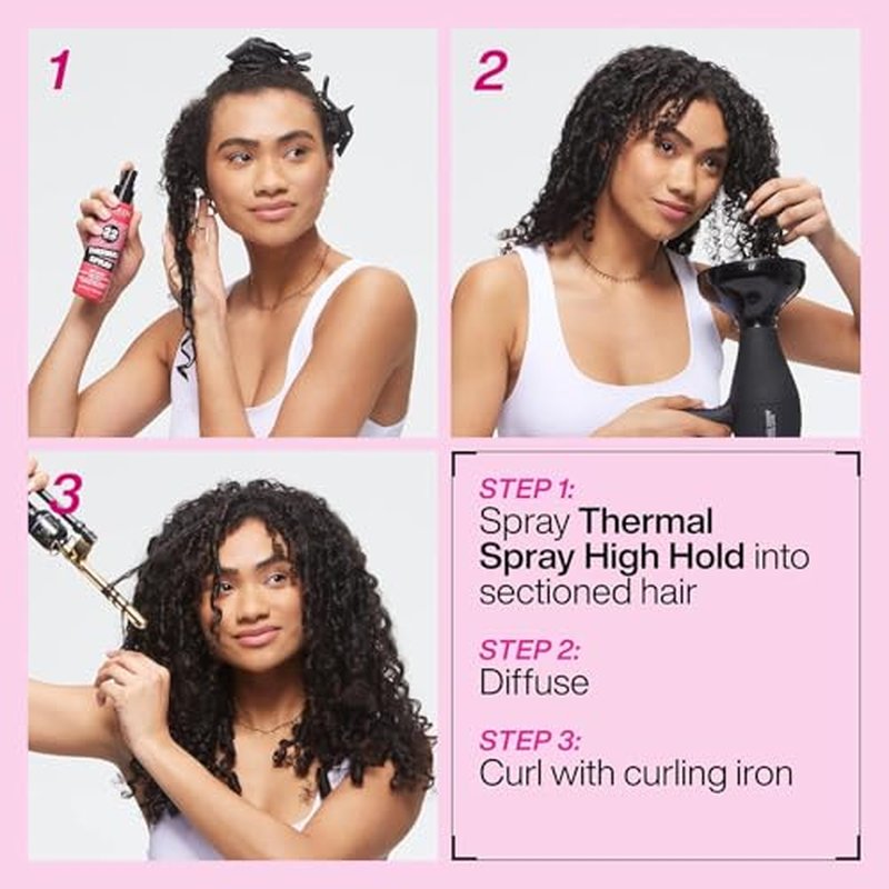 Redken Thermal Spray 22 High Hold - Thermal Heat Protectant and Setting Mist, For Curling and Flat Irons, Lasting Frizz Control & Protects Against Heat Damage