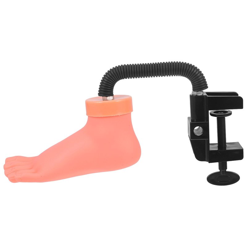 FRCOLOR Nail Art Practice Foot Model 12.99X5.11X3.14In Soft Silicone Pedicure Training Tool with Insertable Nail Tips Lightweight Mannequin for Manicure Skill Development