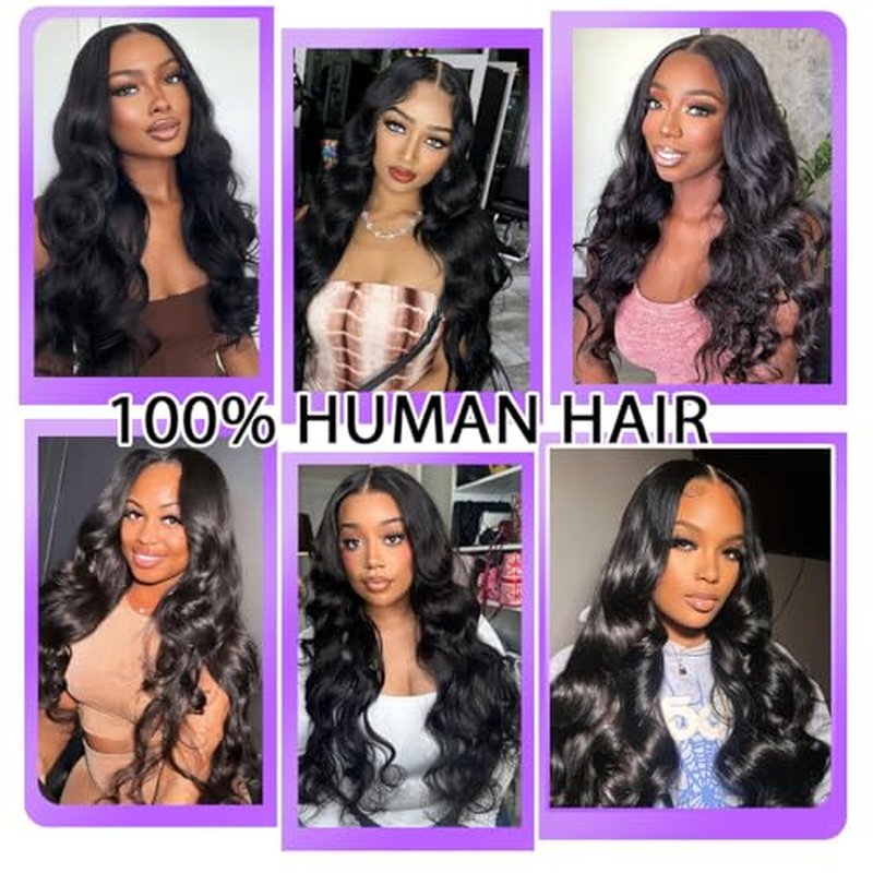 12A Body Wave Bundles Human Hair 22 24 26 Inch Human Hair Bundles 100% Unprocessed Brazilian Virgin Weave 3 Bundles Deals for Women Quick Weave Wet and Wavy Thick and Full Hair Real Natural Black