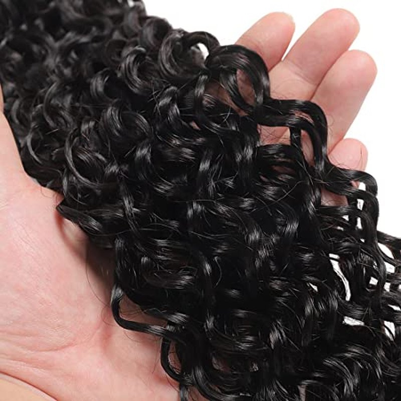 Brazilian Water Wave Bundles Human Hair 12A Unprocessed Virgin Hair(18 20 22 Inch)3 Bundles Wet and Wavy Human Hair Bundles Hair Extensions for Black Women Natural Color