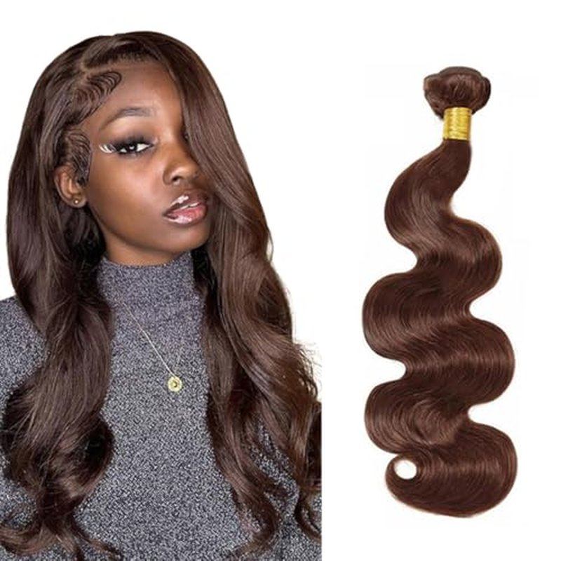 Chocolate Brown Bundles Human Hair Color 4 Body Wave Bundles Niegmeag Brazilian Virgin Remy Hair Single Bundle 20 Inch Brown Body Wave Bundle 100g