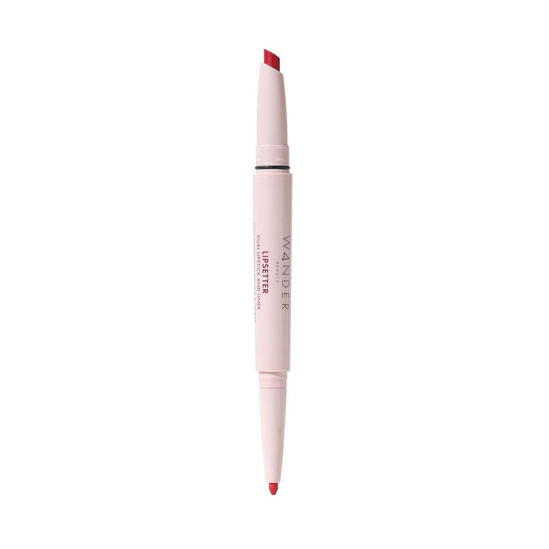 Wander Beauty Lipsetter Dual Cream Lipstick & Lip Liner - Red Over Heels | Ultra-Smooth, Hydrating Formula with Soft Matte Finish