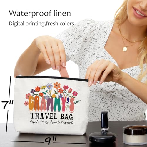Grammy Gift Ideas Makeup Bag Grandma Gifts from Granddaughter Grandson Grandma Birthday Gifts Mothers Day Thank You Retirement Gifts for Women Mimi Grandma to Be Christmas Travel Accessories Bag