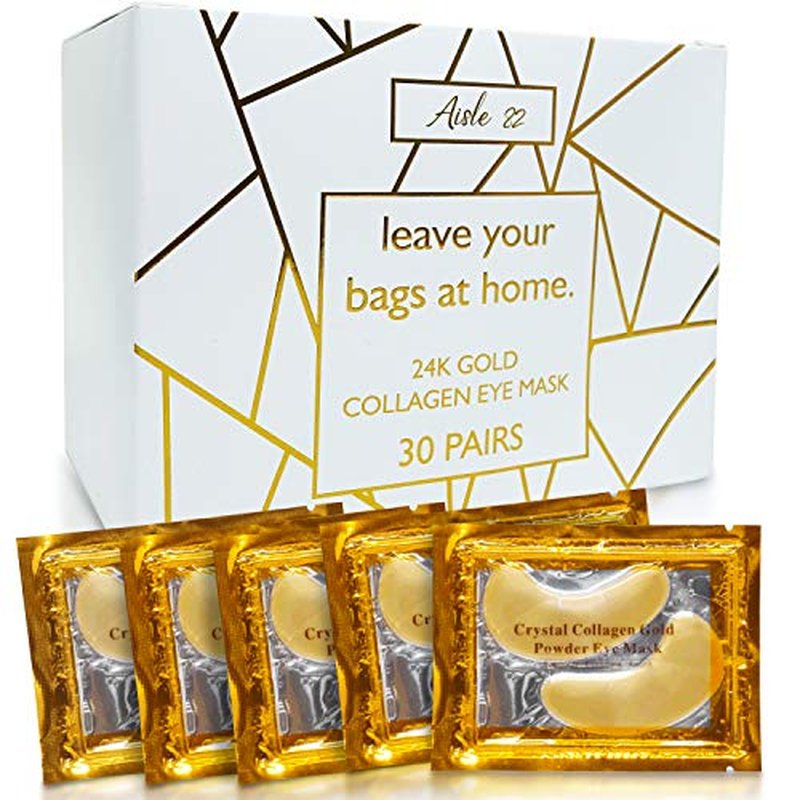 30 Pairs 24K Gold Under Eye Patches for Women ? Collagen Gold Masks for Dark Circles and Puffiness - Under Eye Bags Treatment