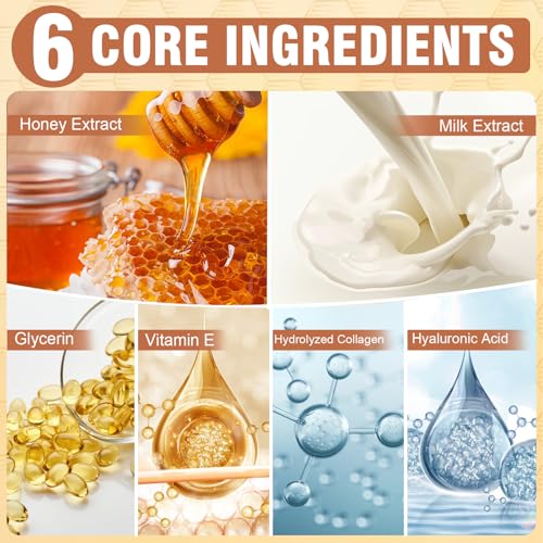 18 Pairs Moisturizing Hand & Foot Masks with Honey, Milk, Vitamin E & Glycerin, Intensely Hydrating Foot Mask for Dry Cracked Feet, Moisturizing Socks for Cracked Heel Treatment