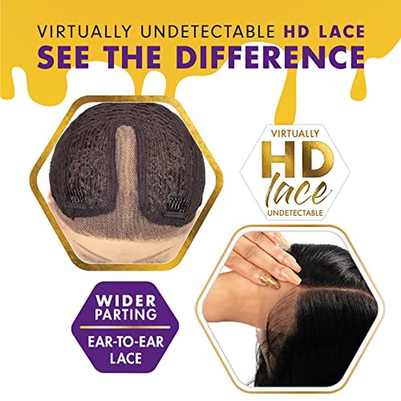 Sensationnel Butta Lace Wigs - Unit 34 Extra Wide 5 Inch Deep Parting Synthetic Preplucked Hairline Glueless Lacefront (1B OFFBLACK)