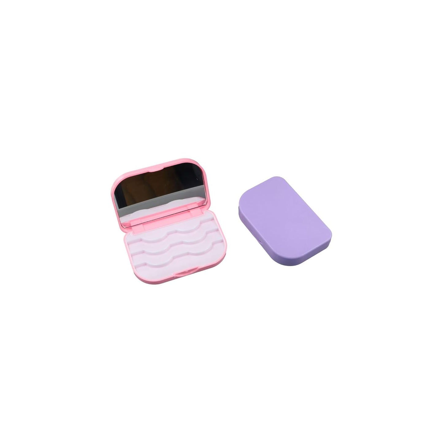 False Eyelash Storage Box - 3-Layer Portable Organizer with Mirror | 2 PCS Travel Case for Women & Girls
