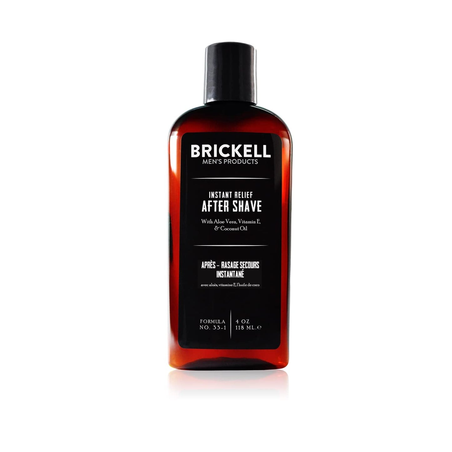 Brickell Men's Instant Relief Aftershave for Men, Soothing After Shave Balm to Prevent Razor Burn, With Aloe, Vitamin E, and Hyaluronic Acid, 4 Ounce, Scented