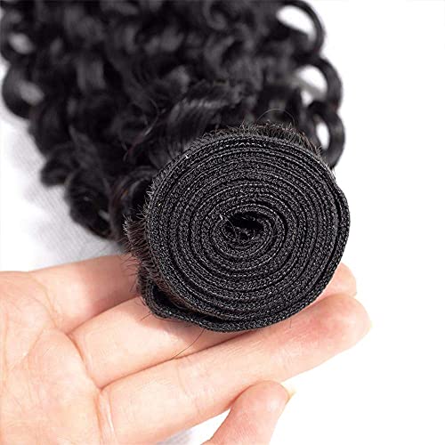 Kinky Curly Human Hair Bundles 16 18 20 Inch Natural Black Color Brazilian Mixed Length 3 Bundles Unprocessed Curly Bundle Soft And Shiny Hair Extensions 300g