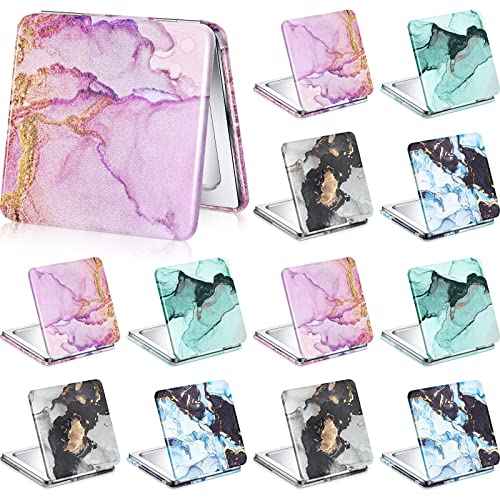 Cindeer 20 Pcs Compact Mirror Bulk Small Purse Portable Pocket Hand Double Sided Magnifying Makeup Mirror Square with 2X 1x Magnification for Girls Woman Mother Travel