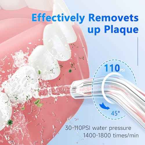 Water Flosser, 4 Modes Cordless Oral Irrigator, Portable and Rechargeable IPX7 Waterproof 110 Days Powerful Battery Life Water Dental Flossers for Cleaning for Home Travel