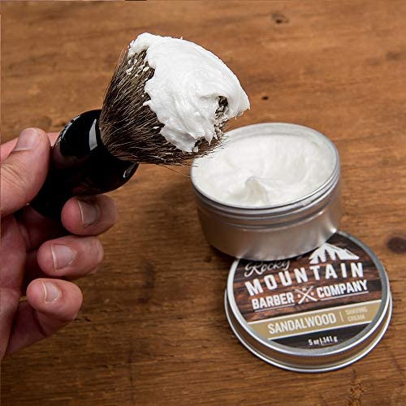 Shaving Brush - Rocky Mountain Barber 100% Badger Hair with Heavy-Duty Resin Handle | Oversized Bristle Head for Superior Lather