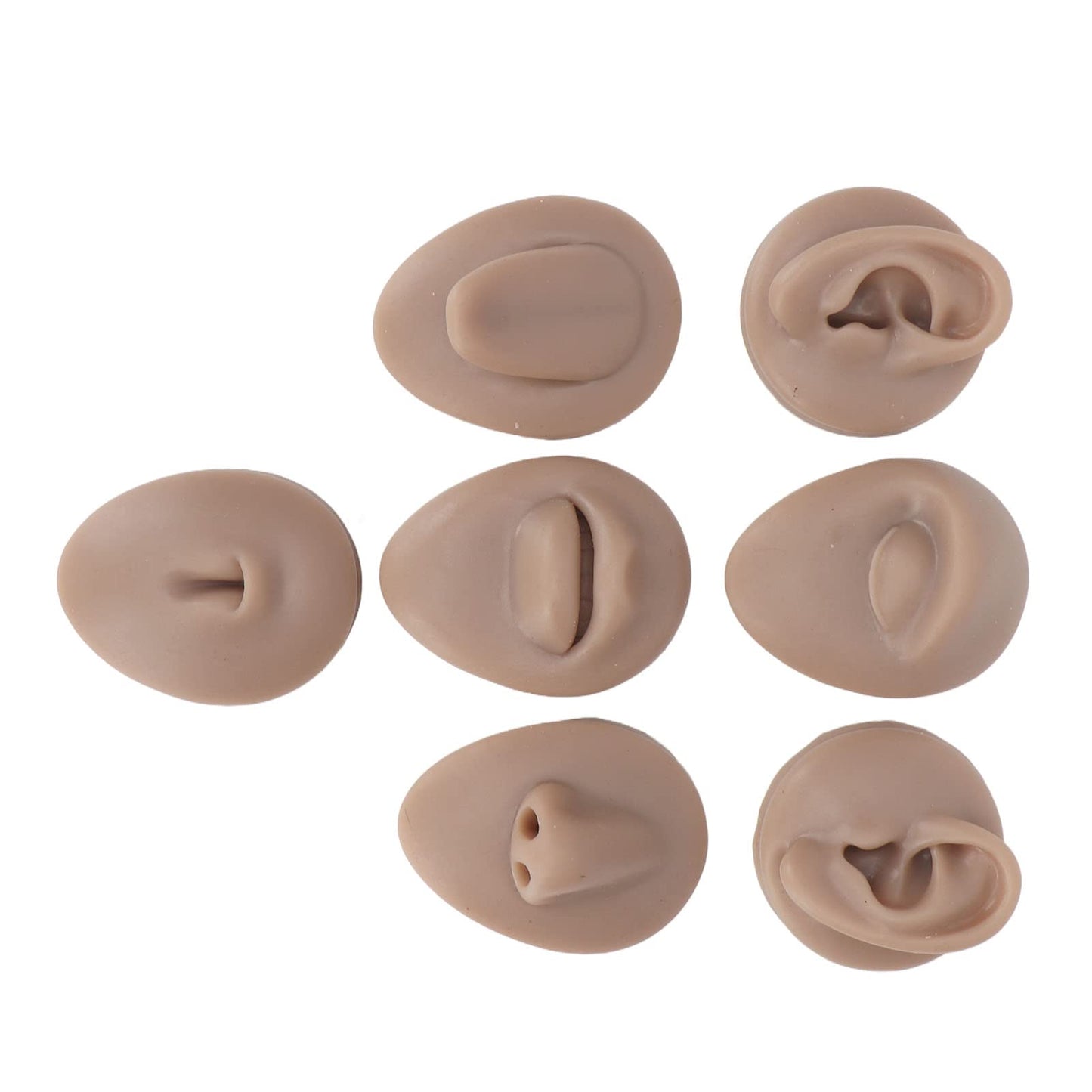 ar Model, 3D Simulation Soft Reusable Nose Tongue Model Silicone Body Piercing Practice Model Fake Body Parts Silicone Body Parts for Piercers (Deep Skin Color)